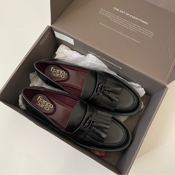 Franco Sarto Women’s Bersa Slip On Loafer in Black Leather with Tassel, Size 6.5 - Picture 7 of 15